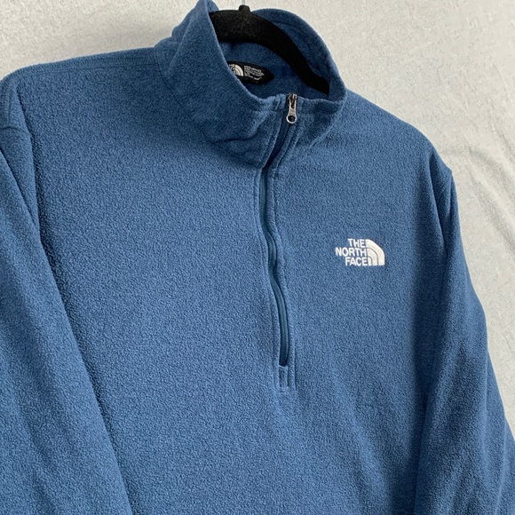 NORTH FACE | LARGE Men FLEECE 1/4 ZIP PULL OVER | BLUE NAVY - Picture 3 of 15